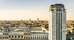 Stadsbeeld torens Gent en Boekentoren